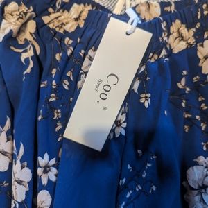 Navy blue flora skirt